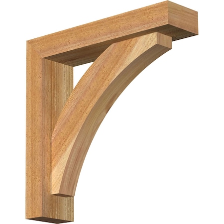 Ekena Millwork Thorton Block Rough Sawn Bracket w/ Offset Brace, Western Red Cedar, 4"W x 16"D x 16"H BKT0402X16X16THR05RWR